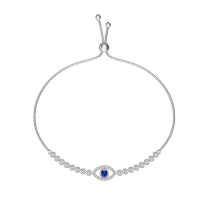 blue evil eye bracelet sterling silver