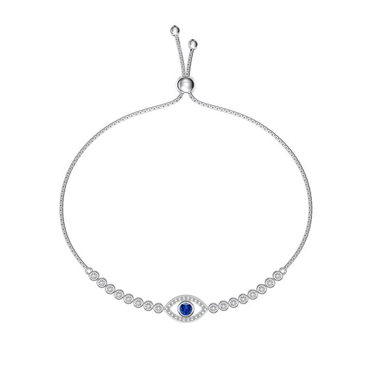 blue evil eye bracelet sterling silver