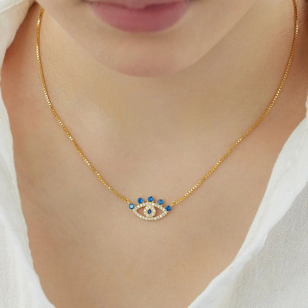 delicate evil eye necklace
