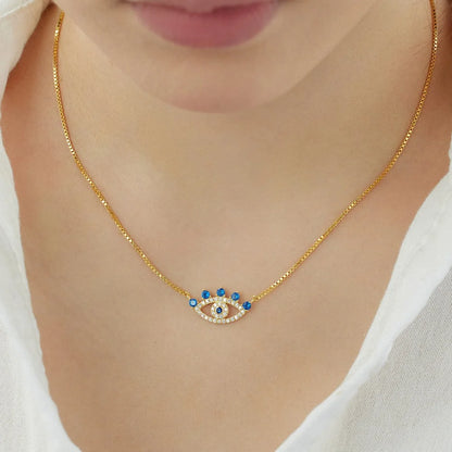 delicate evil eye necklace