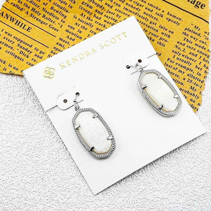 Kendra Scott White Stone Geometric Earrings