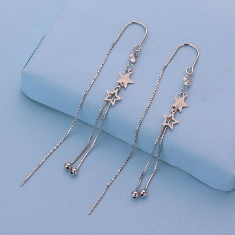 star tassel chains hook earrings 