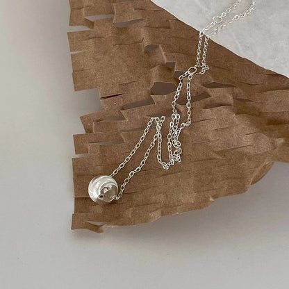 silver ball necklace