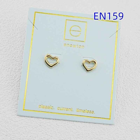 enewton heart-shaped earrings and necklace - gold color