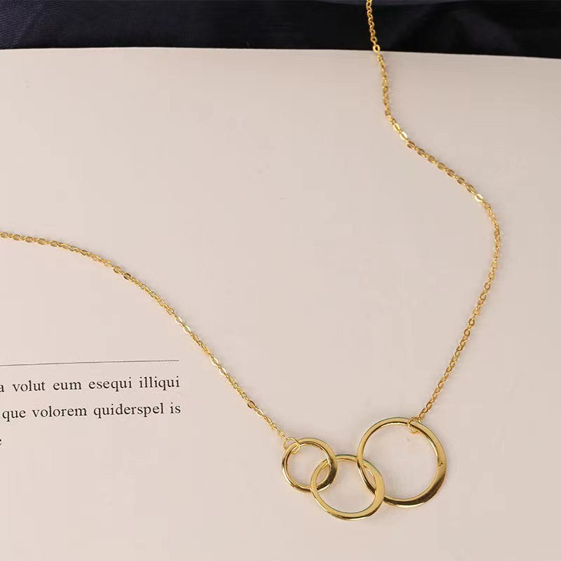 3 interlock necklace gold for women
