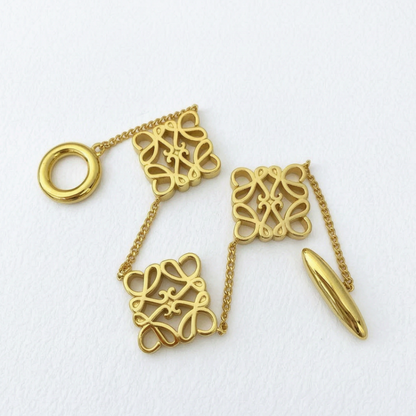 LOEWE Classic Cut-out Logo Square Metal Bracelet