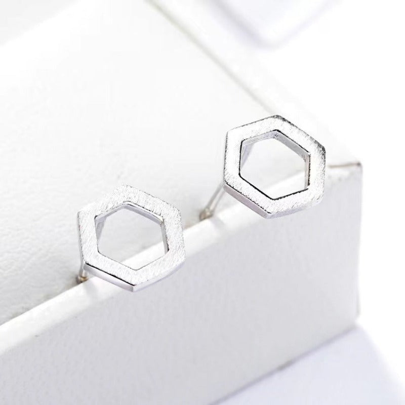 hexagon stud earrings 