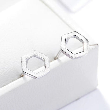 hexagon stud earrings