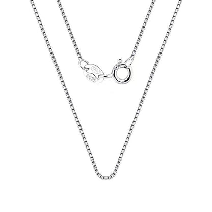 1.0mm s925 box silver chain 18 sterling silver box chain