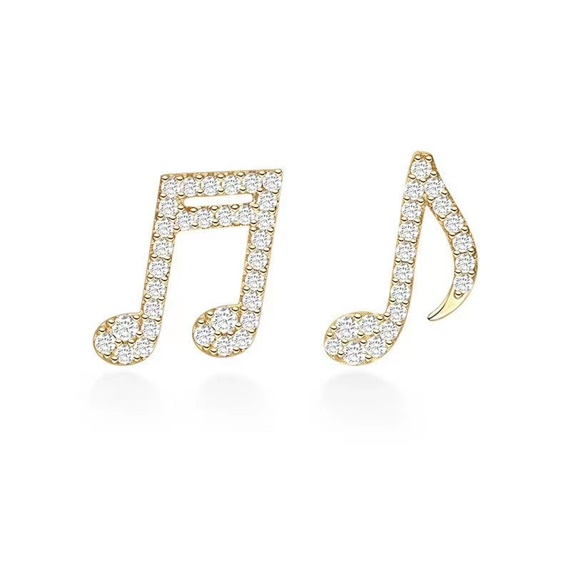 music symbol stud earrings
