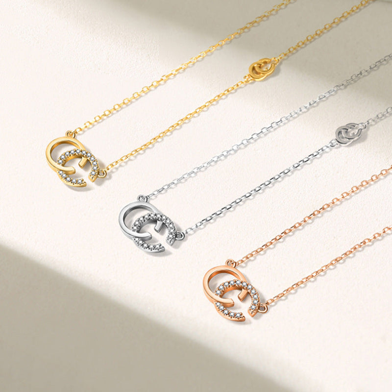 silver initial pendant necklace