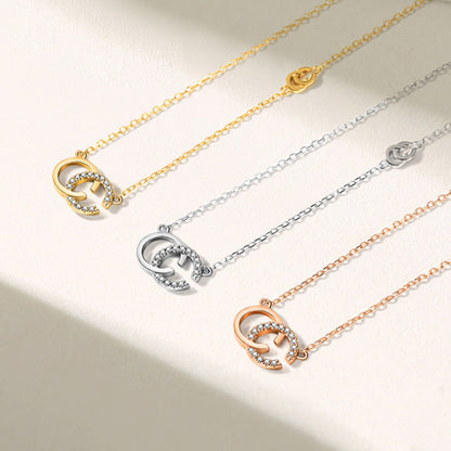 silver initial pendant necklace