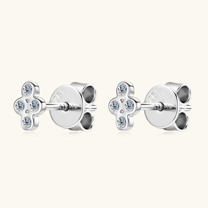 lucky clover moissanite earrings