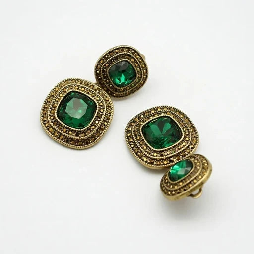 Vintage Square Rhinestone Earrings