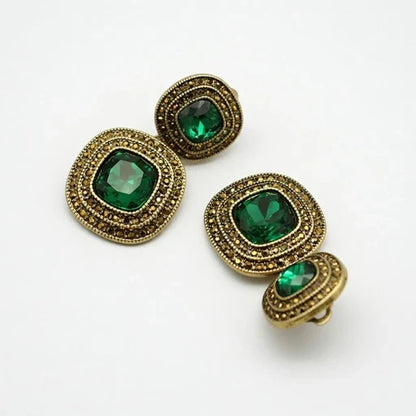 Vintage Square Rhinestone Earrings