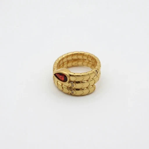 Vintage Serpent Ring with Teardrop Zircon