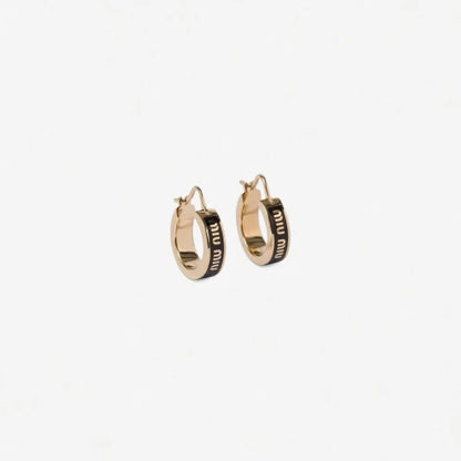 Miu Miu Enamel Hoop Earrings | White, Black & Red | 17mm | JIMMY JEWELRY
