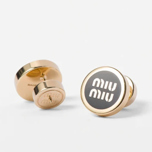 Miu Miu Classic Enamel Round  Earrings