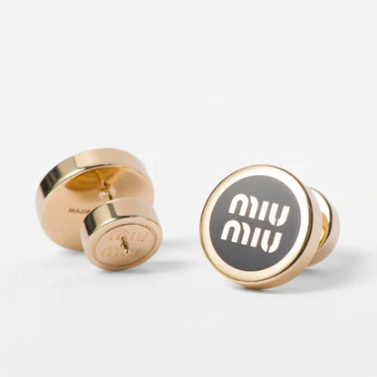 Miu Miu Classic Enamel Round  Earrings