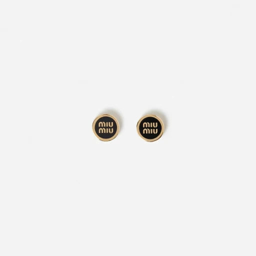 Miu Miu Classic Enamel Round  Earrings