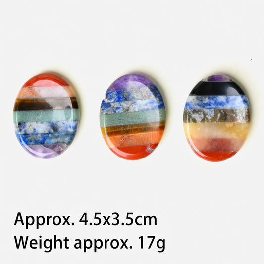Thumb Worry Stones – Ellipse Rainbow Chakra Worry Stone