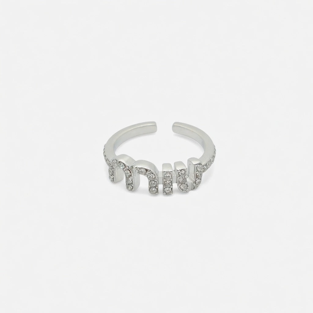 Miu Miu Super Sparkling Open Ring | Gold & White Gold | Adjustable