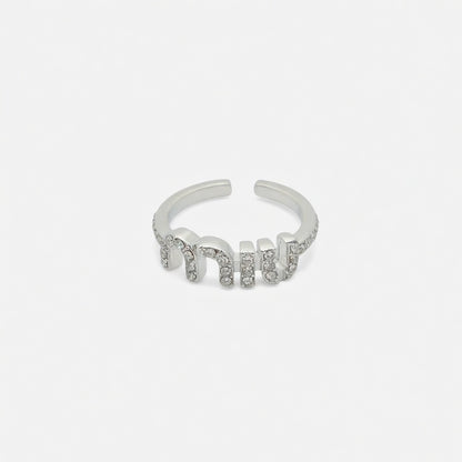 Miu Miu Super Sparkling Open Ring | Gold & White Gold | Adjustable