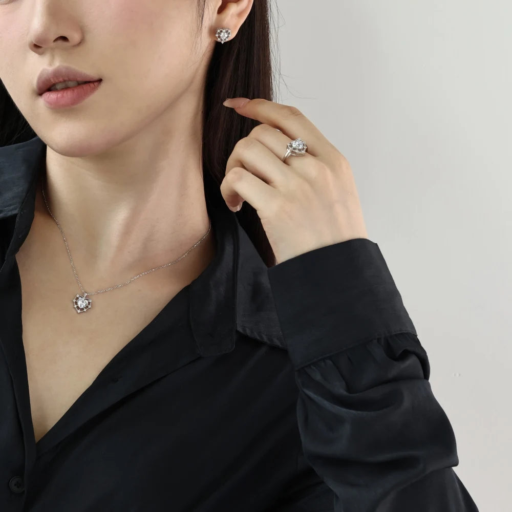 romantic heart earrings