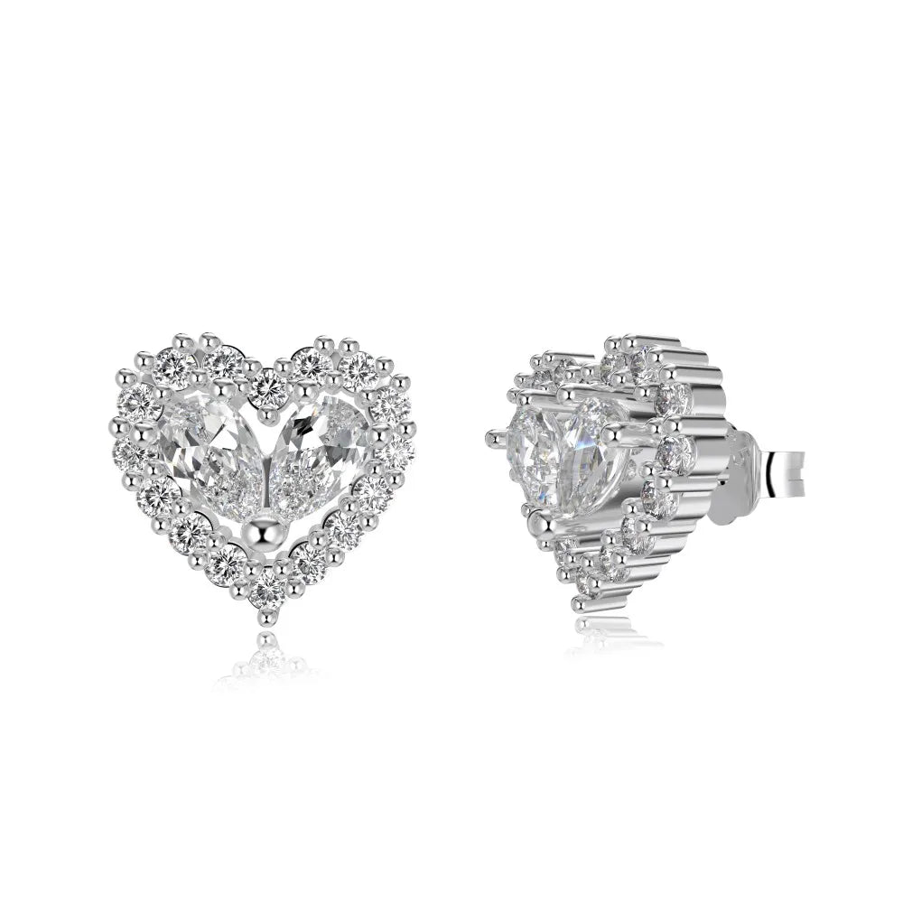 diamond heart earrings