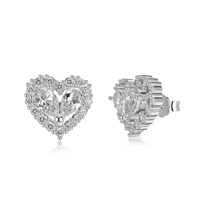 diamond heart earrings