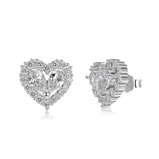 diamond heart earrings