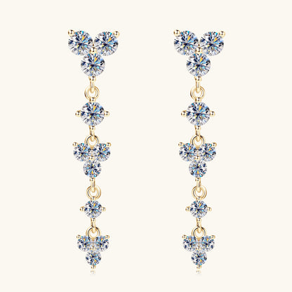 Moissanite Cluster Drop Earrings

