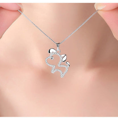cubic zirconia dog pendant