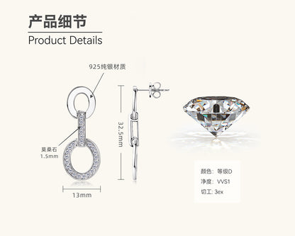 elegant moissanite drop earrings