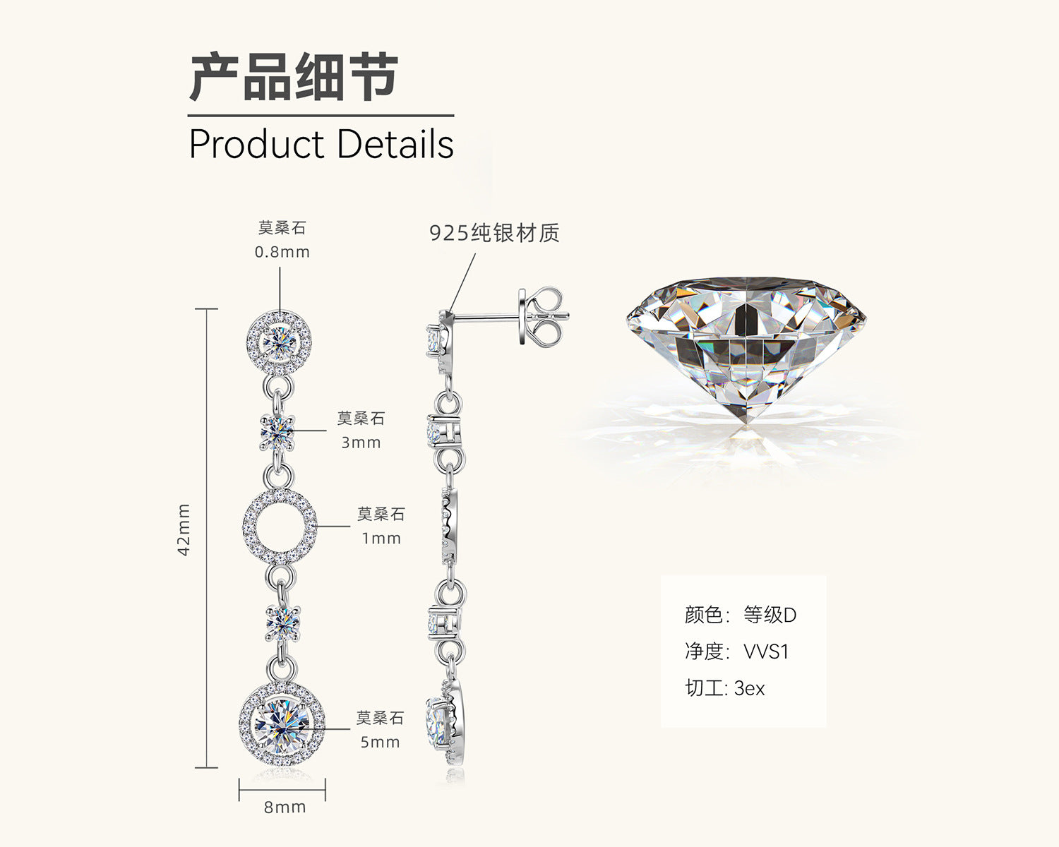 affordable moissanite drop earrings