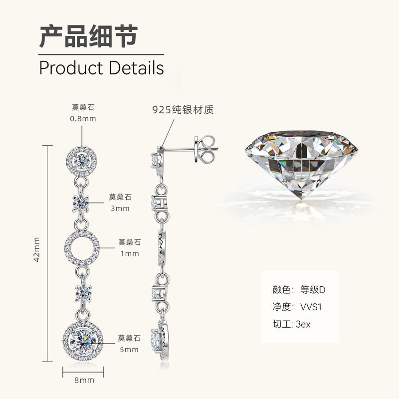 affordable moissanite drop earrings D-Color Moissanite Drop Earrings

