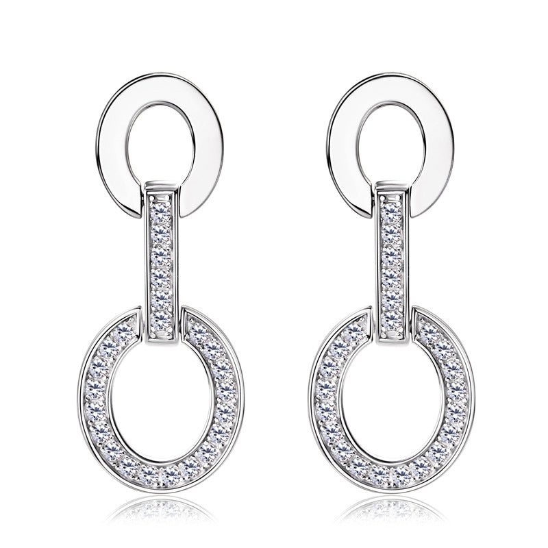moissanite diamond alternative drop earrings