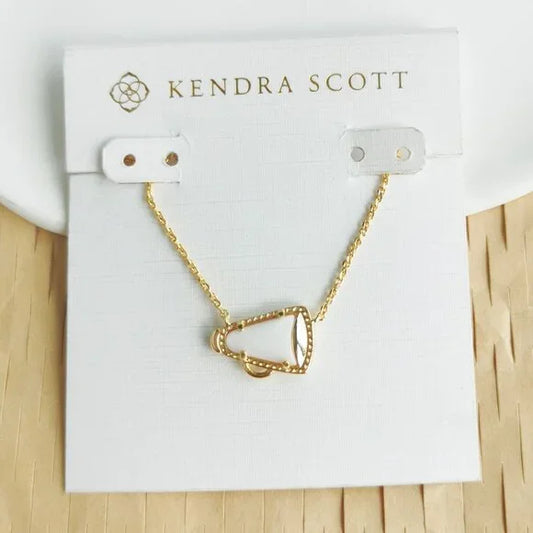 Kendra Scott Cheer Gold White Mother--Pearl Necklace NEW Perfect condition