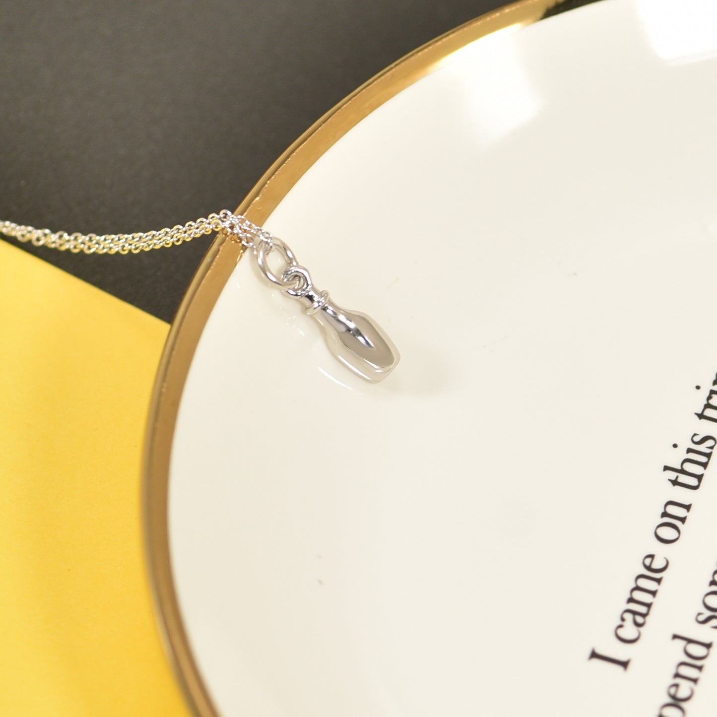 glass bottle heart necklace
