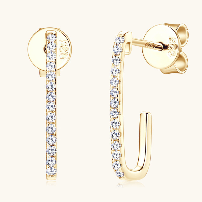 U shaped moissanite studs