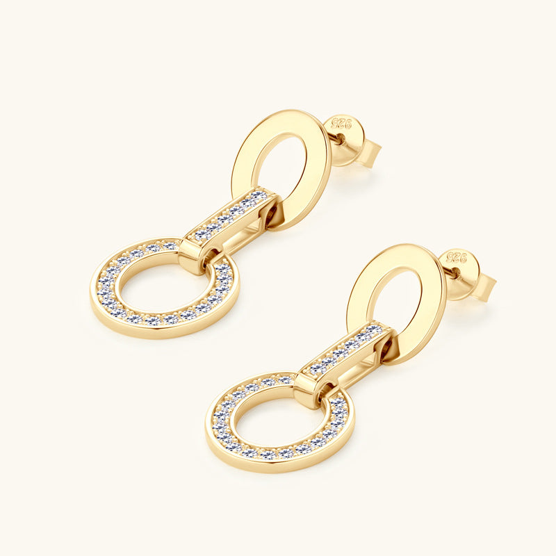 oval link moissanite earrings