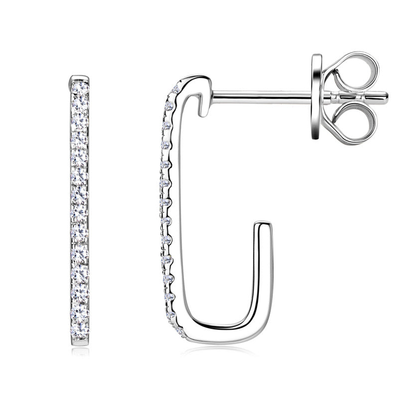 moissanite arc earrings