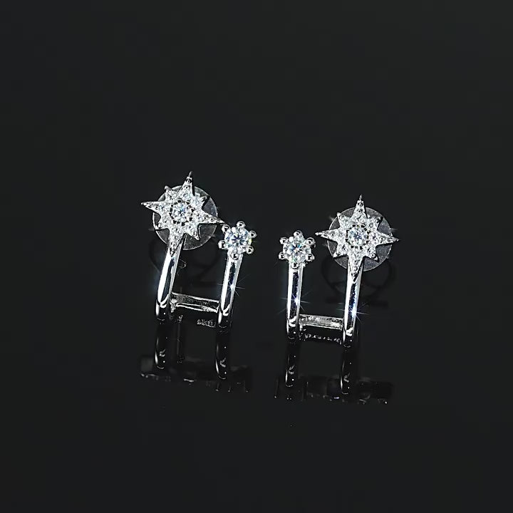 Elegant Moissanite Ear Cuff