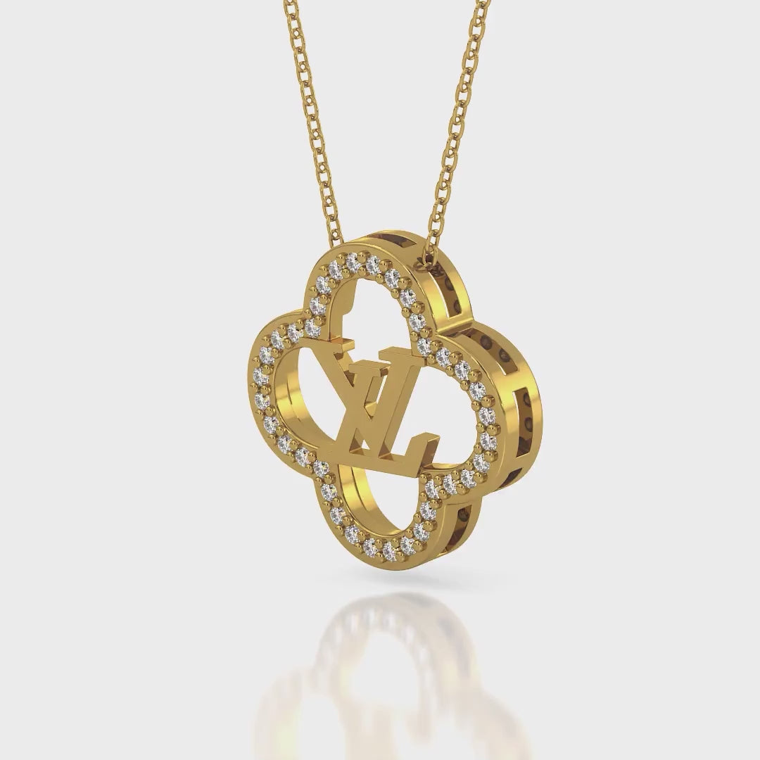 送料無料 Silver LV Necklace Vuitton Louis Gold | Necklace Quatrefoil アクセサリー