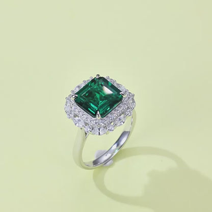 Dual-Wear Emerald Ring & Necklace | Sterling Silver Statement Jewelry