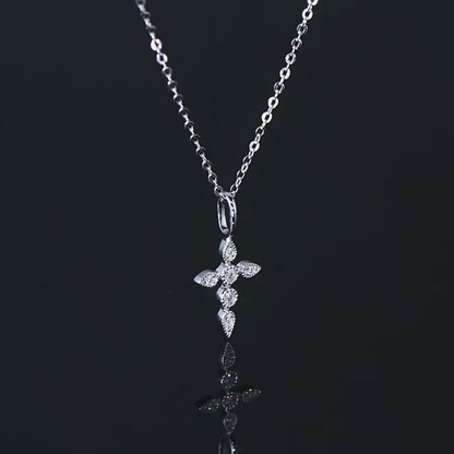 women's small silver cross necklace