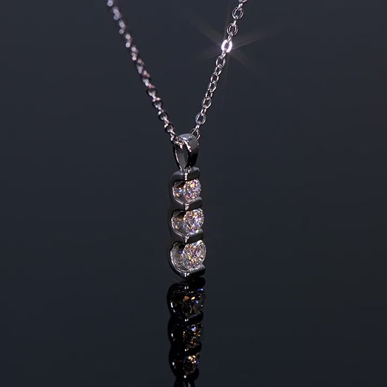 Modern Silver Moissanite Pendant