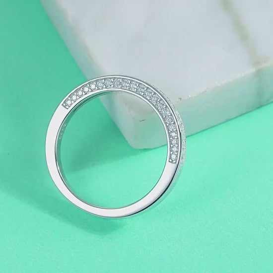 wedding band with halo ring