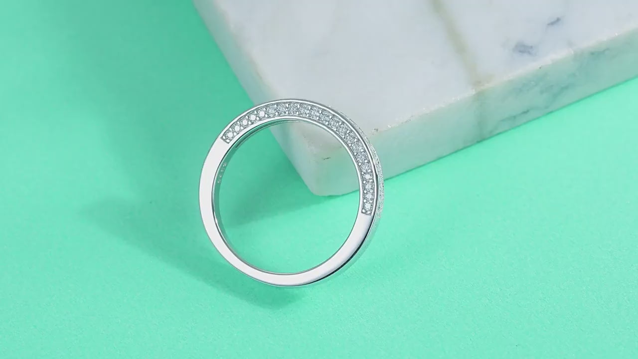 wedding band with halo ring