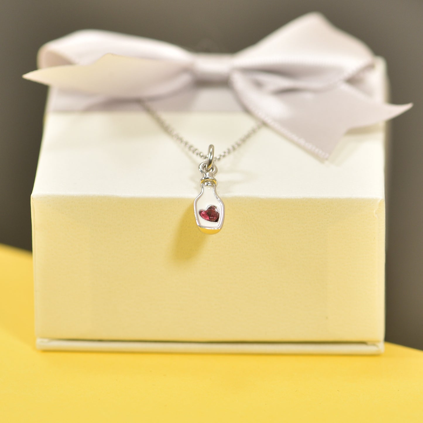 valentines day bottle necklace